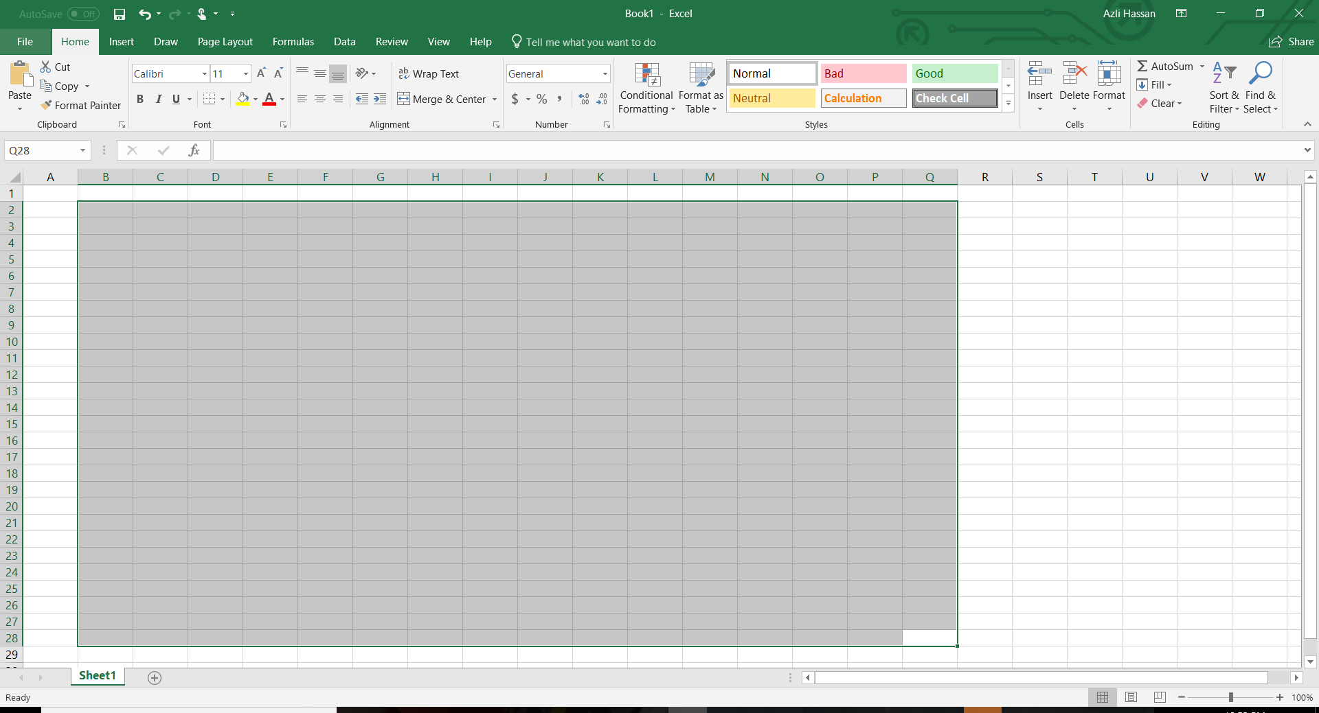 Deselect Cells In Excel